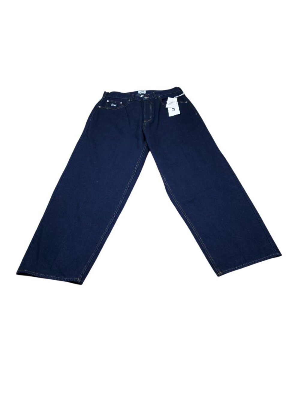 Obey Bigwig Baggy Denim Men's Jeans Size 34 Rinse Indigo Blue Dark Wash